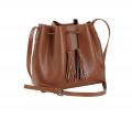 Beutel-Tasche + Beautybag cognac