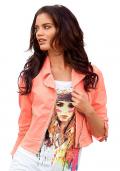 Biker-Jeansjacke neonpink