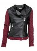 Bikerjacke bordeaux-schwarz