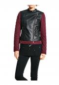 Bikerjacke bordeaux-schwarz