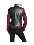 Bikerjacke bordeaux-schwarz