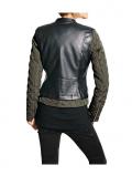 Bikerjacke oliv-schwarz