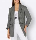 Blazer mit Glanzgarn schwarz-silberfarben-meliert