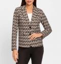 Blazer mit Grafik-Print taupe-schwarz