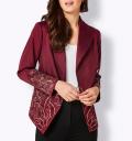Blazer mit Stickereien dunkelrot-gemustert