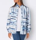 Blousonjacke mitStehkragen weiß-blau