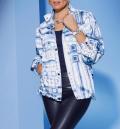 Blousonjacke mitStehkragen weiß-blau