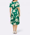 Blumen-Druckkleid grün-ecru
