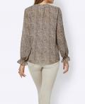 Bluse beige-schwarz-bedruckt