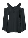 Bluse mit Cut-Outs schwarz