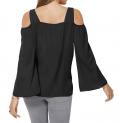 Bluse mit Cut-Outs schwarz