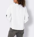 Bluse mit Ornament-Applikation weiß-schwarz