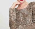 Bluse mit Pailletten taupe