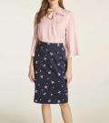 Bluse mit Schluppe rosé