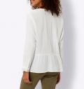 Bluse mit Schößchen und Spitze ecru