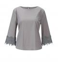 Bluse mit Spitze grau