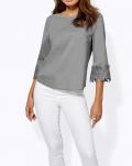 Bluse mit Spitze grau