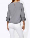 Bluse mit Spitze grau