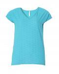 Bluse mit Spitze türkis Größe 48