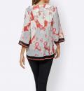 Bluse mit Volants hummer-bedruckt