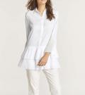 Bluse mit Volants weiß