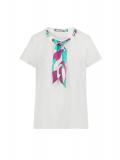 Bluse mit abnehmbare Stoffband weiß