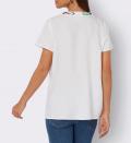 Bluse mit abnehmbare Stoffband weiß