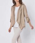 Blusenblazer mit Leinen beige