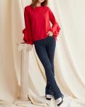 Blusenshirt mit Volants rot