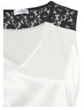 Blusentop mit Spitze creme-schwarz