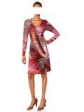 Bodyforming-Druckkleid pink-braun