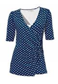 Bodyforming-Druckshirt blau-weiß