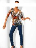 Bodyforming-Druckshirt bunt Größe 34