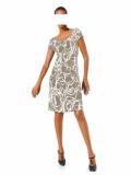 Bodyforming-Kleid beige-weiß Gr. 36