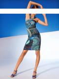 Bodyforming-Kleid blau-bunt Größe 42