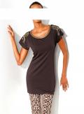 Bodyforming-Shirt mit Perlen braun