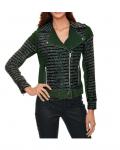 Boucl?-Jacke gr?n-grau Gr??e 36