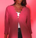 Bouclé-Longstrickjacke erdbeere