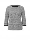 Bouclé-Shirt schwarz-weiß-goldfarben