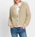 Bouclé-Strickjacke sand