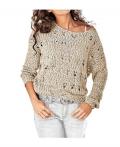 Bouclépullover sand-silber