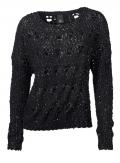 Bouclépullover schwarz-silber