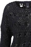 Bouclépullover schwarz-silber