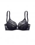 Bügel-Spitzen-BH mit Glitzeraccessoire schwarz