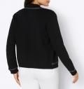 Cardigan mitSchmuckknöpfen und Zierband schwarz