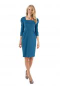 Carree-Kleid blau