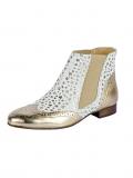 Chelsea-Boots weiß-goldfarben