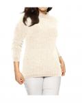 Chenille-Pullover ecru