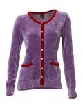Chenille-Strickjacke lila Gr. 40/42
