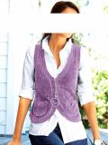 Chenille-Strickweste flieder Gr. 48/50